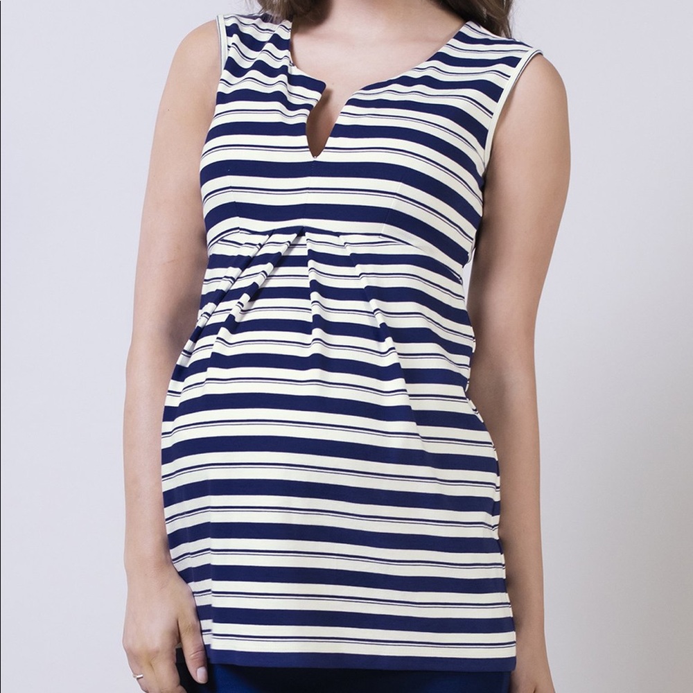 Isabella Oliver navy white strip tank sz S